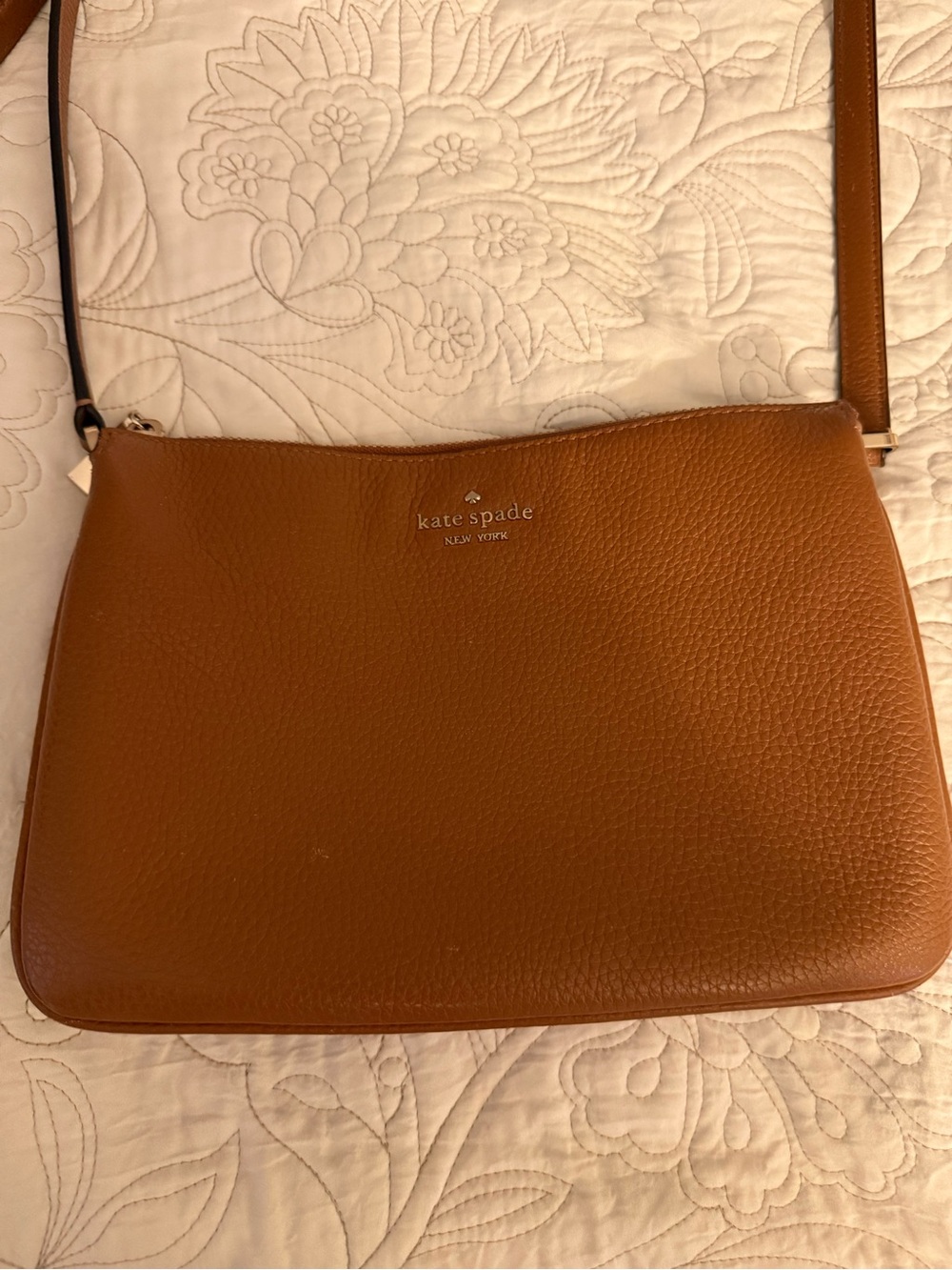 kate spade caramel tan pebbled leather crossbody